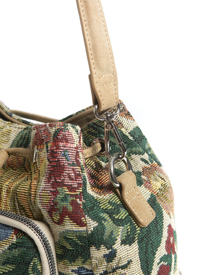 Mala Com Alca a Tiracolo e Padrao Floral