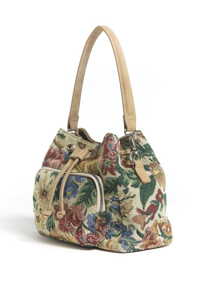 Mala Com Alca a Tiracolo e Padrao Floral