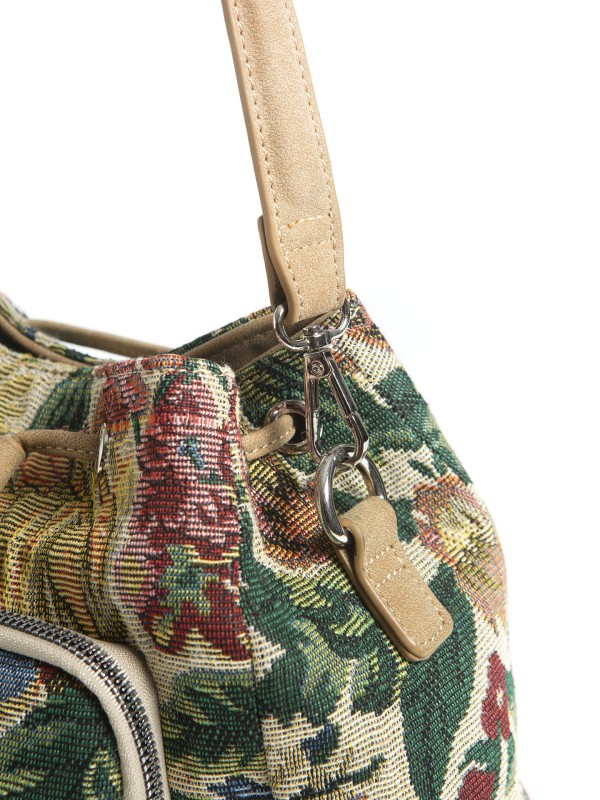 Mala  Com Alca a Tiracolo e Padrao Floral