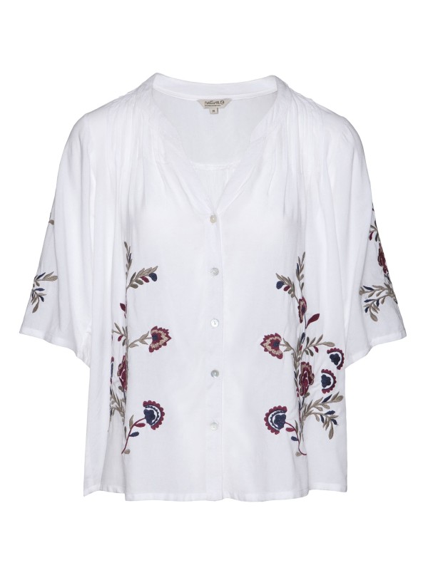 Blusa Plissada com Bordados Blusa Plissada com Bordados