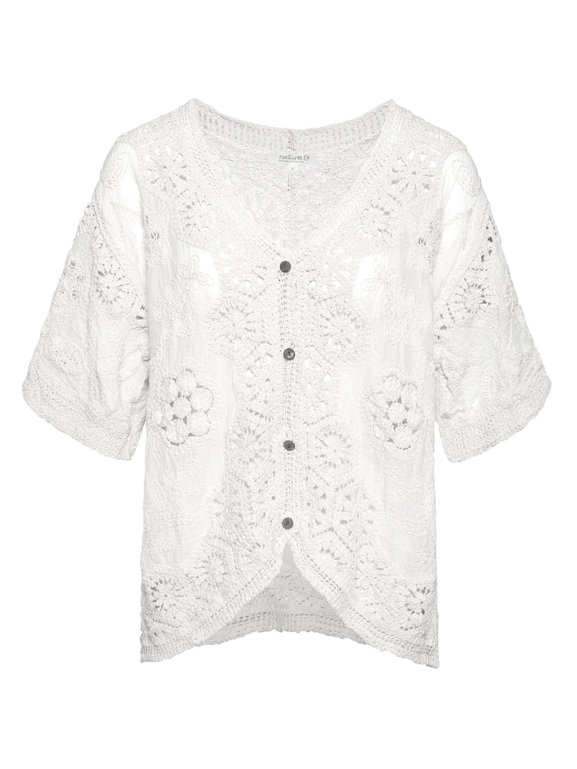 Blusa de Croche com Bordado Floral