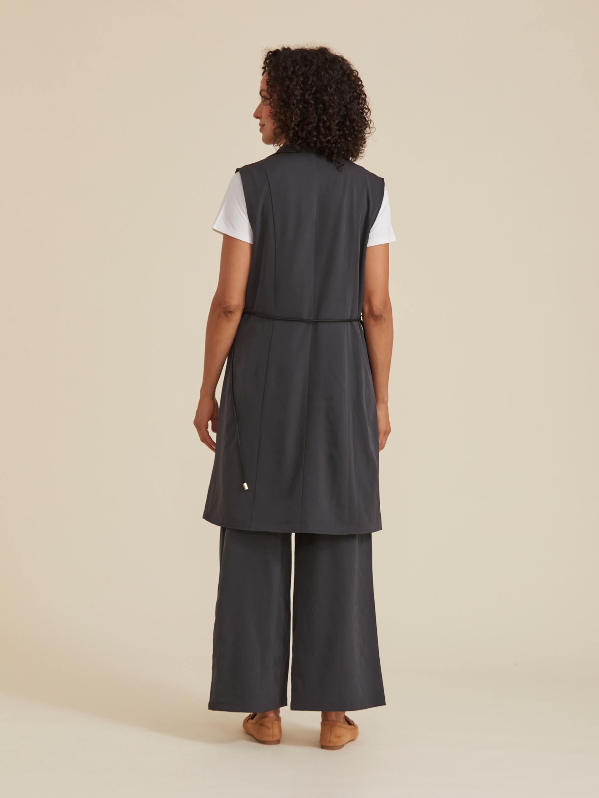 Colete Blazer com Cinto Fino