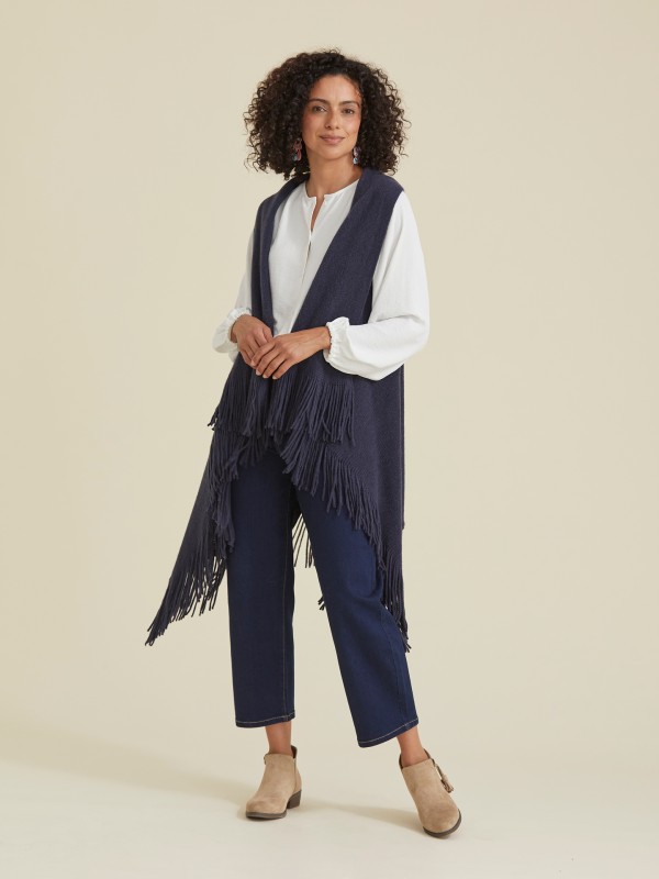 Colete de Malha com Franjas