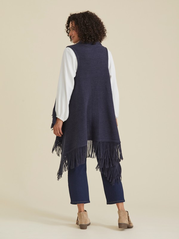 Colete de Malha com Franjas