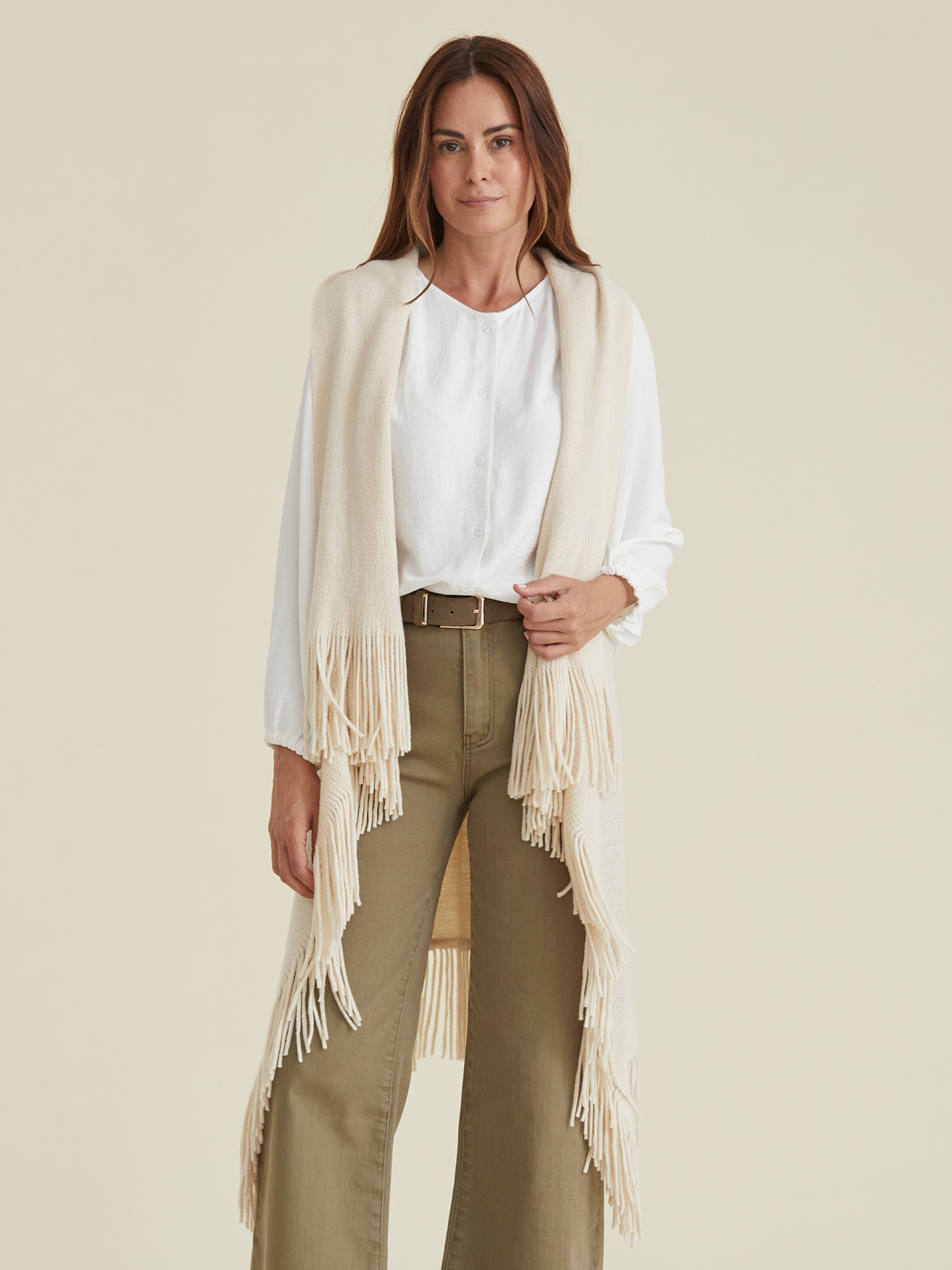 Colete de Malha com Franjas