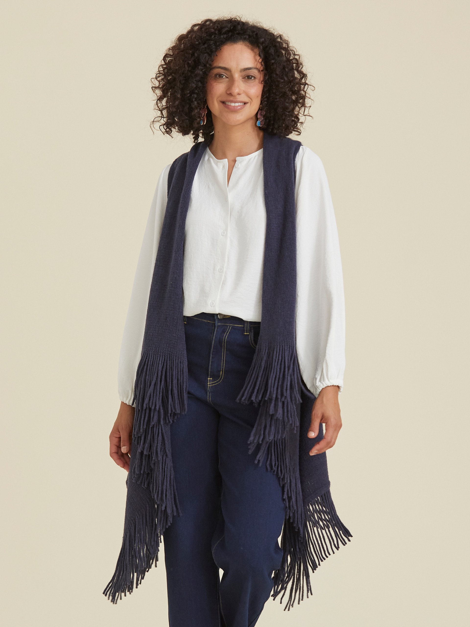 Colete de Malha com Franjas