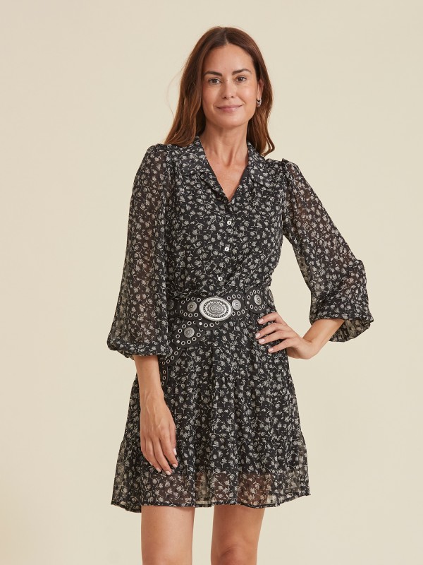 Vestido Curto Estampado Floral