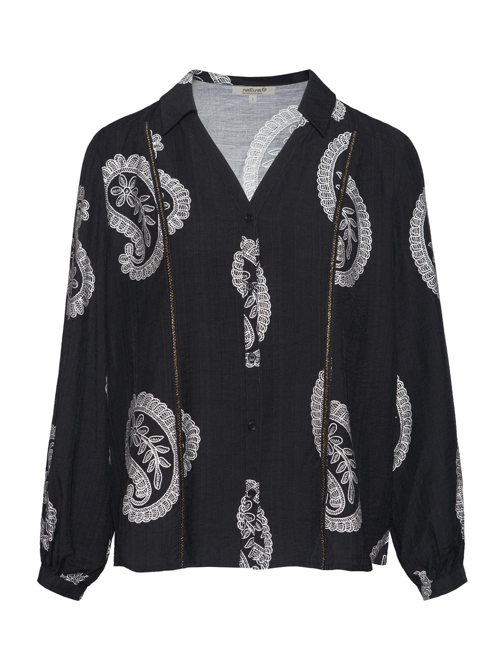 Camisa Preta Estampada