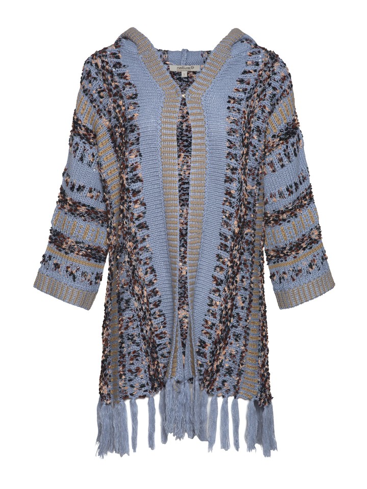 Casaco em Malha com Franjas