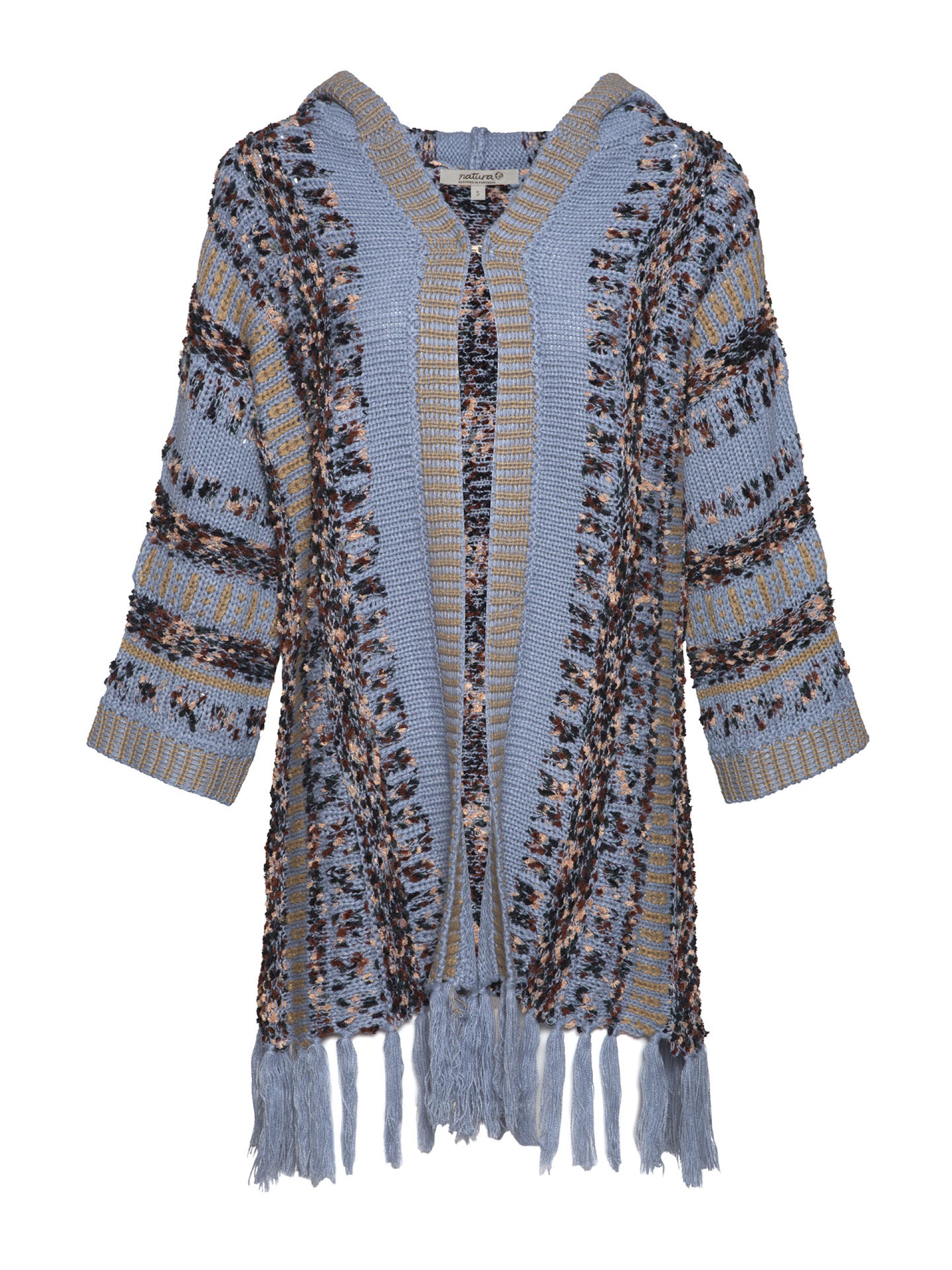 Casaco em Malha com Franjas