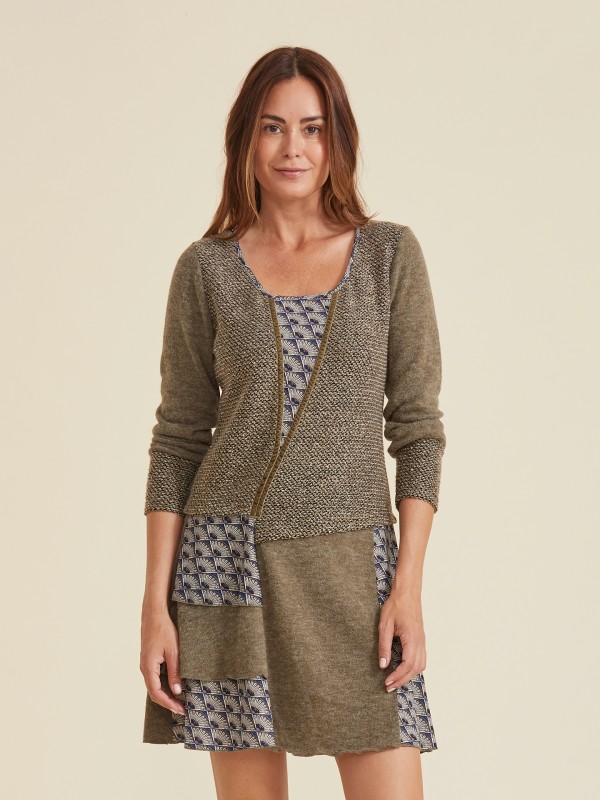 Vestido Curto Patchwork Verde Vestido Curto Patchwork Verde