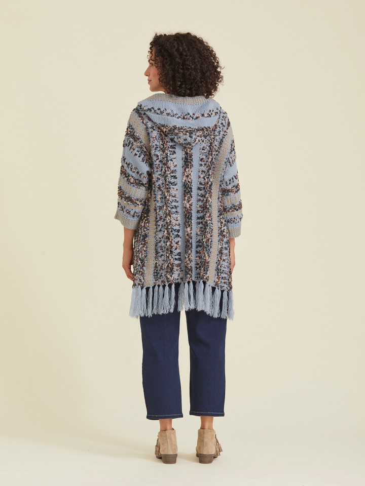 Casaco em Malha com Franjas