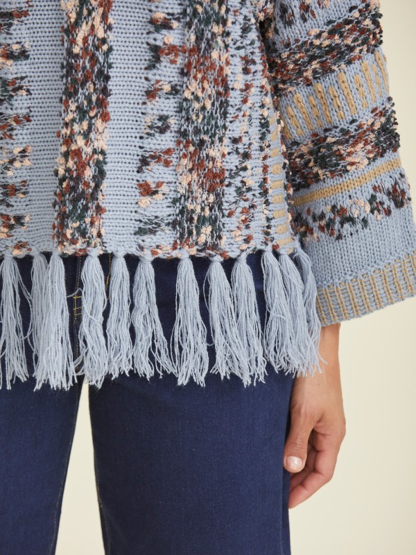 Casaco em Malha com Franjas Casaco em Malha com Franjas