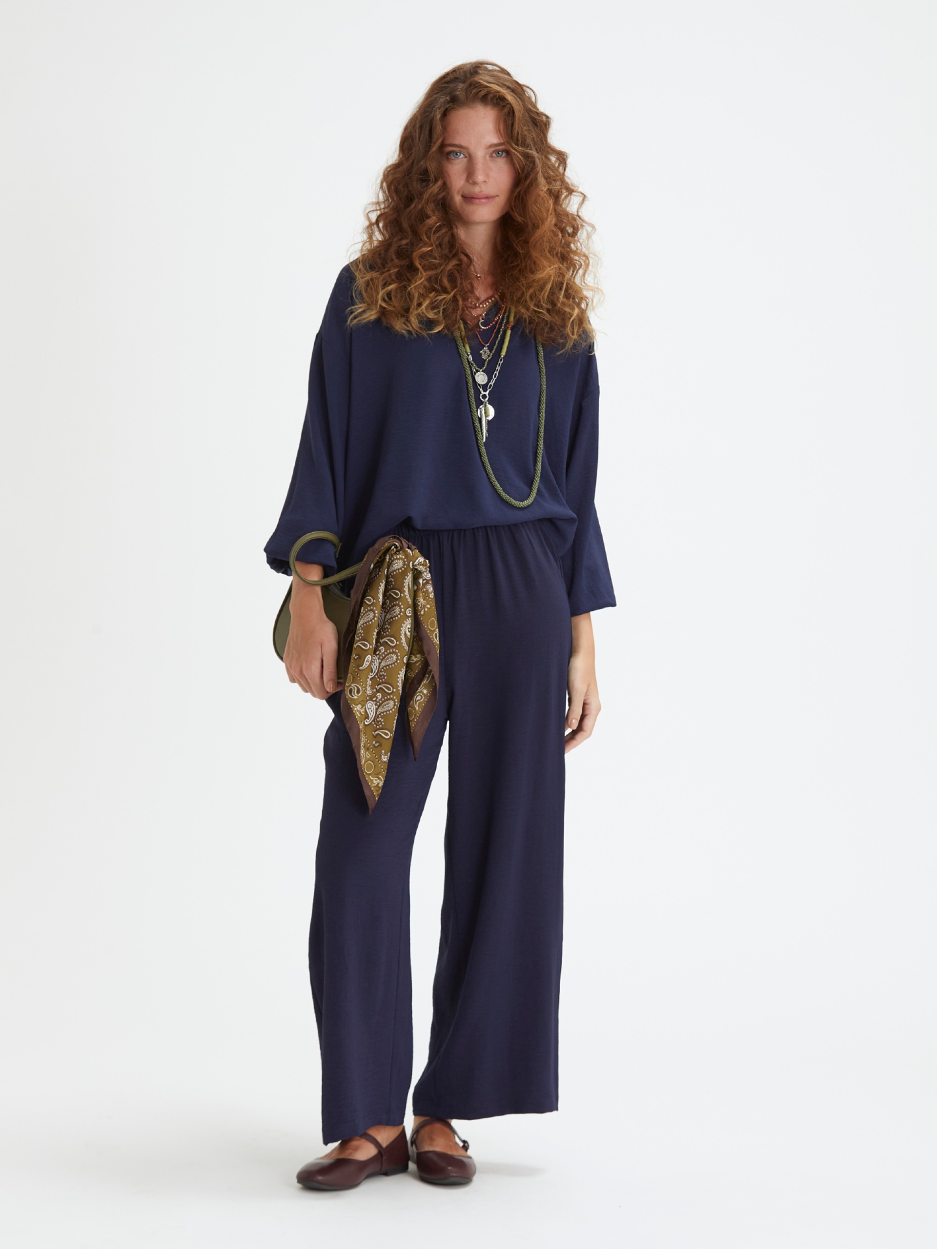 Calcas Solidas em Azul