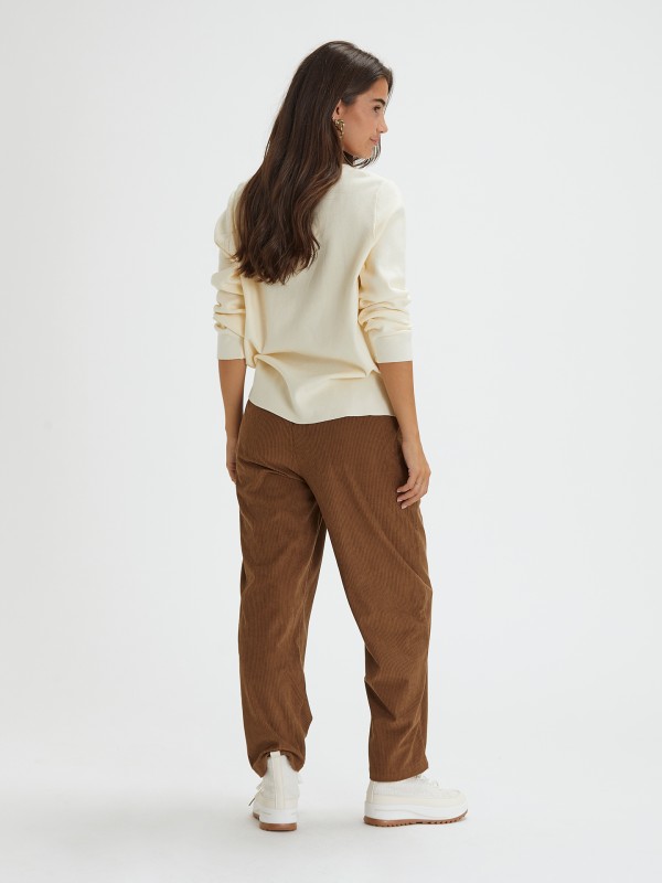 Calcas Jogger em Bombazine Calcas Jogger em Bombazine