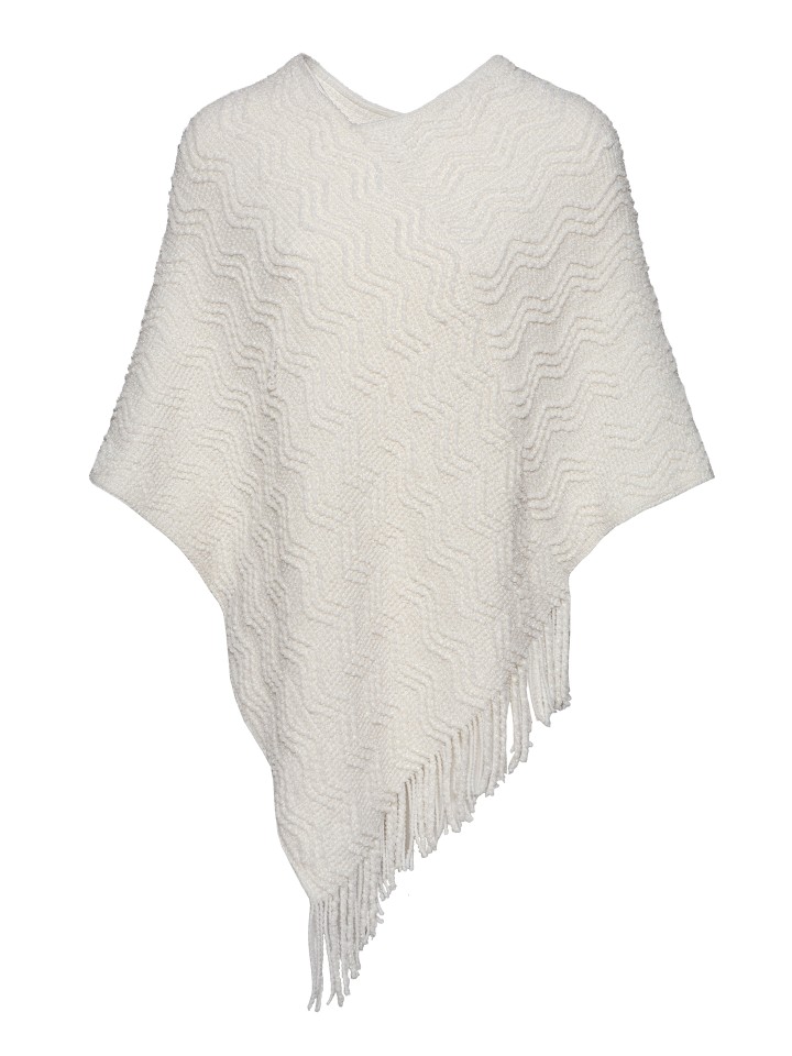 Poncho em Chenil Branco