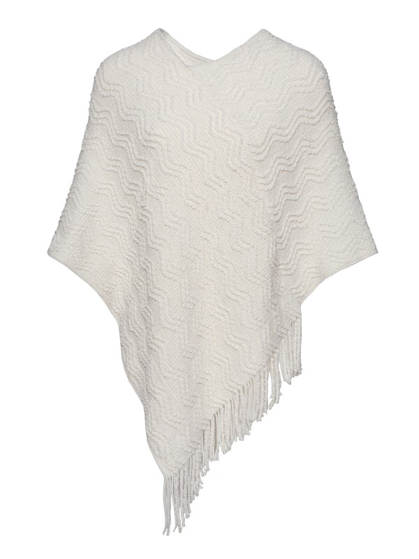Poncho em Chenil Branco