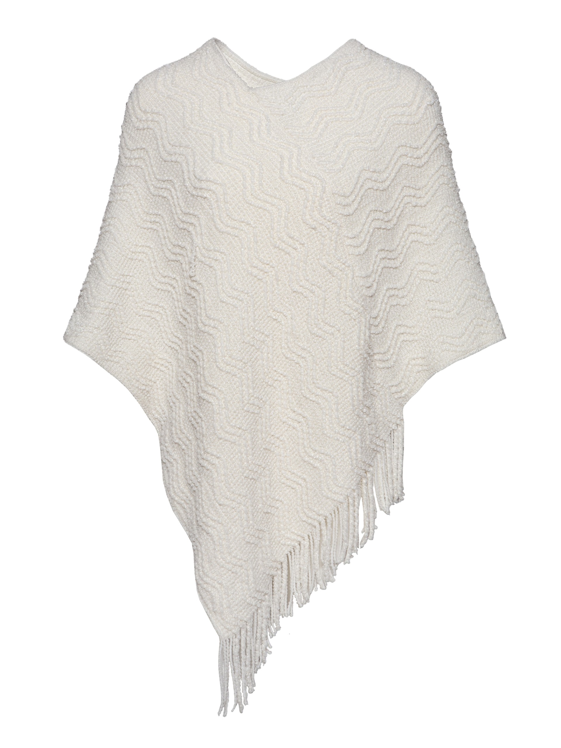 Poncho em Chenil Branco