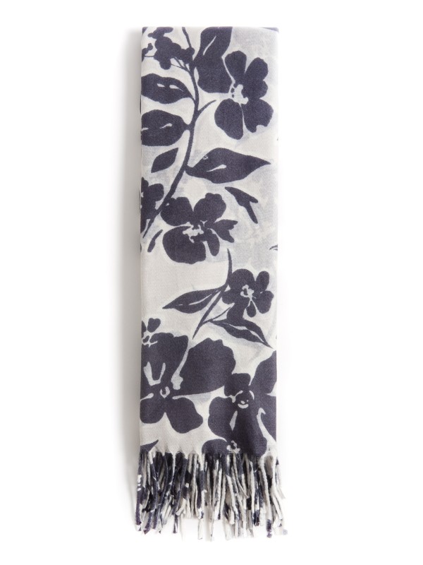 Cachecol Macio com Padrao Floral