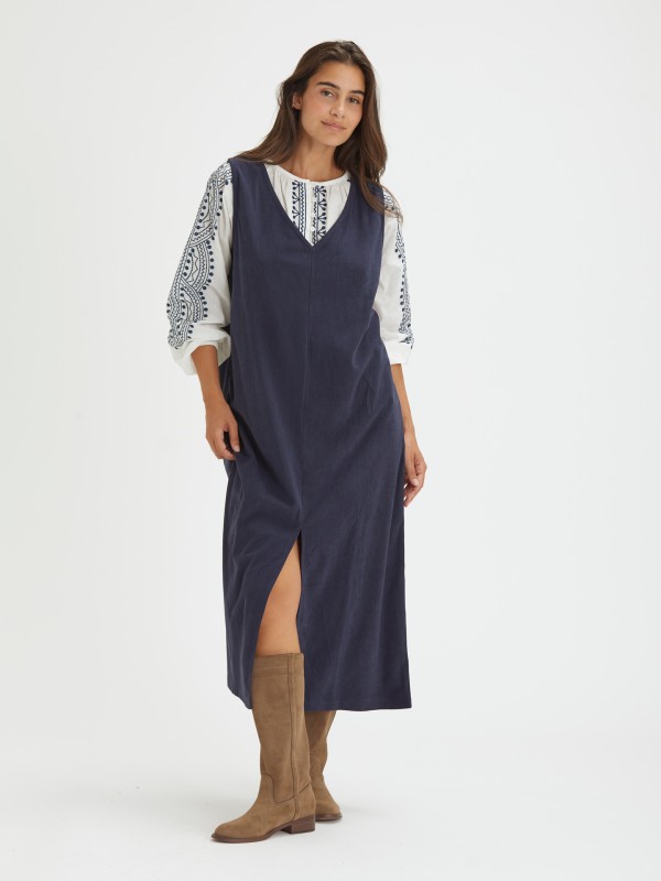 Vestido Midi em Bombazine Vestido Midi em Bombazine