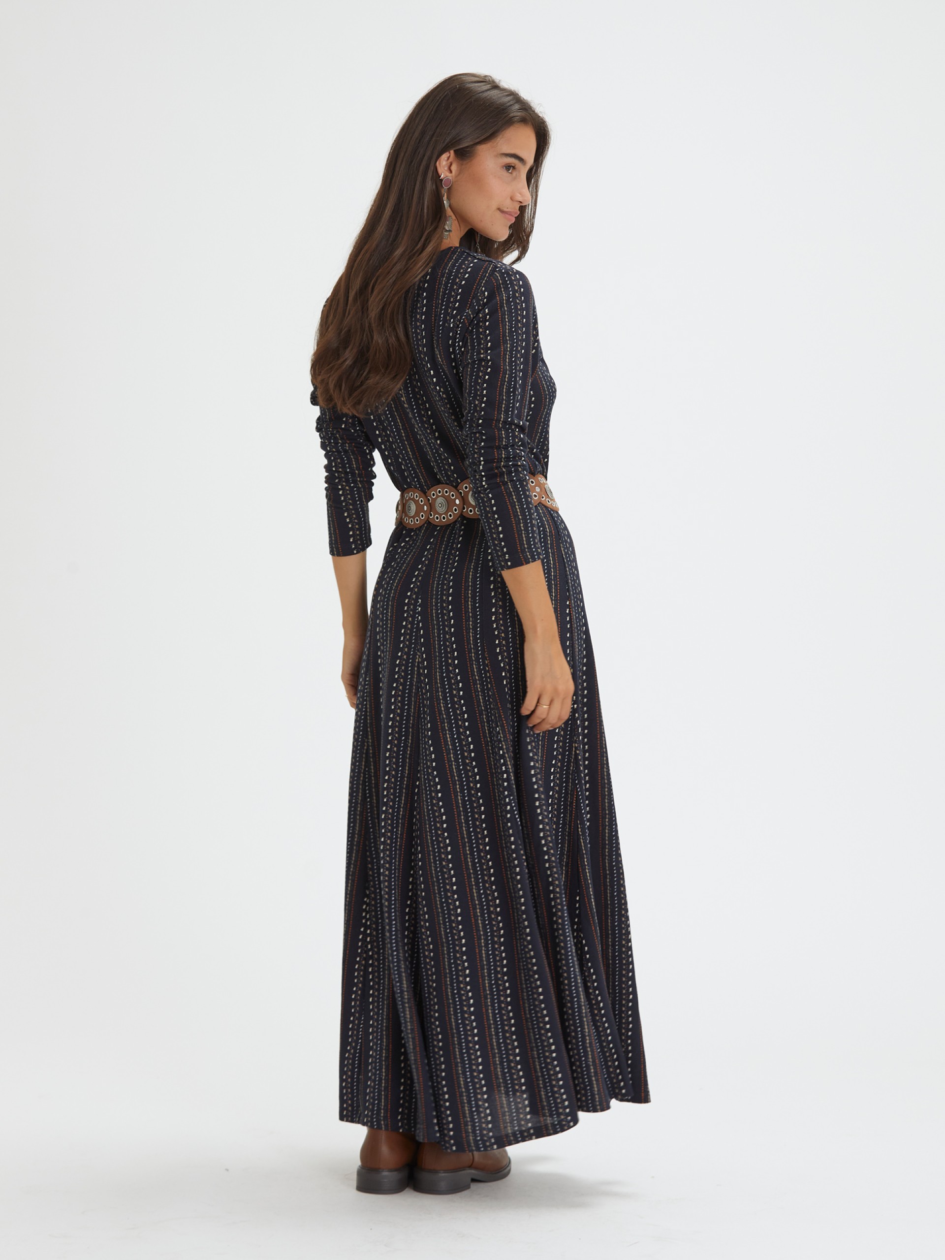 Vestido Comprido com Riscas