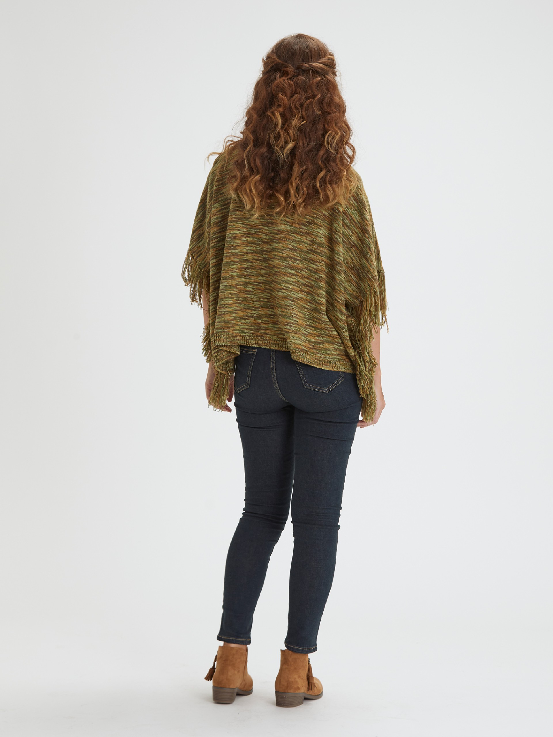 Poncho em Malha Verde