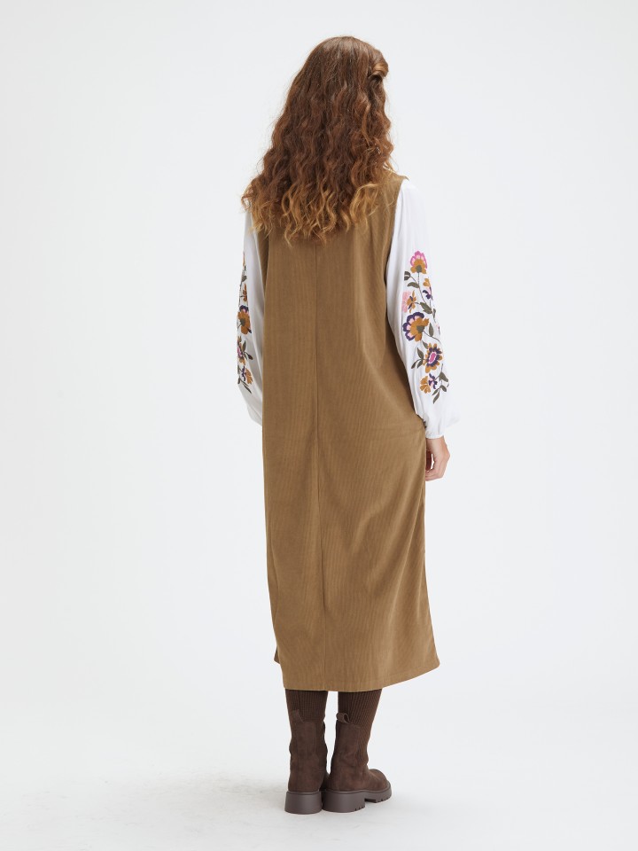 Vestido Midi em Bombazine