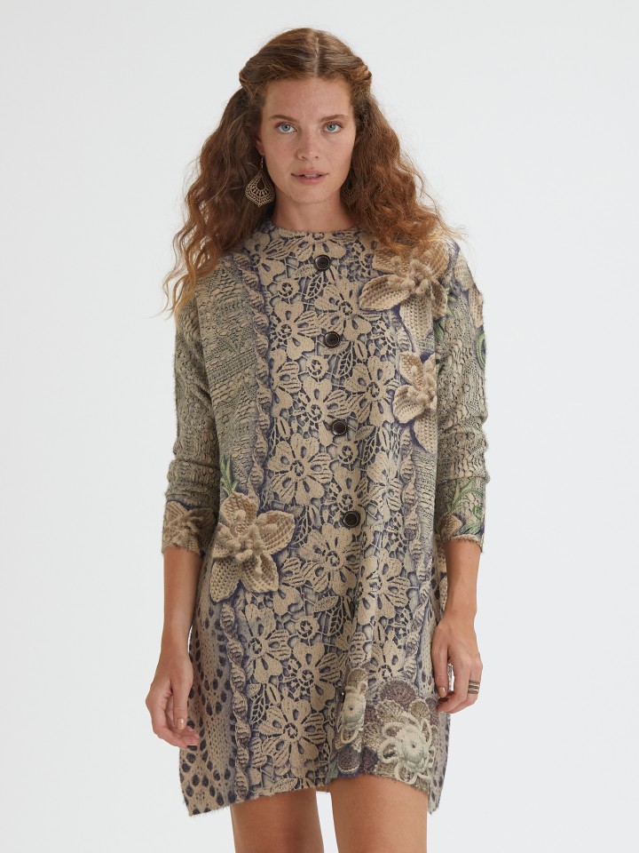 Vestido Curto em Malha Estampada