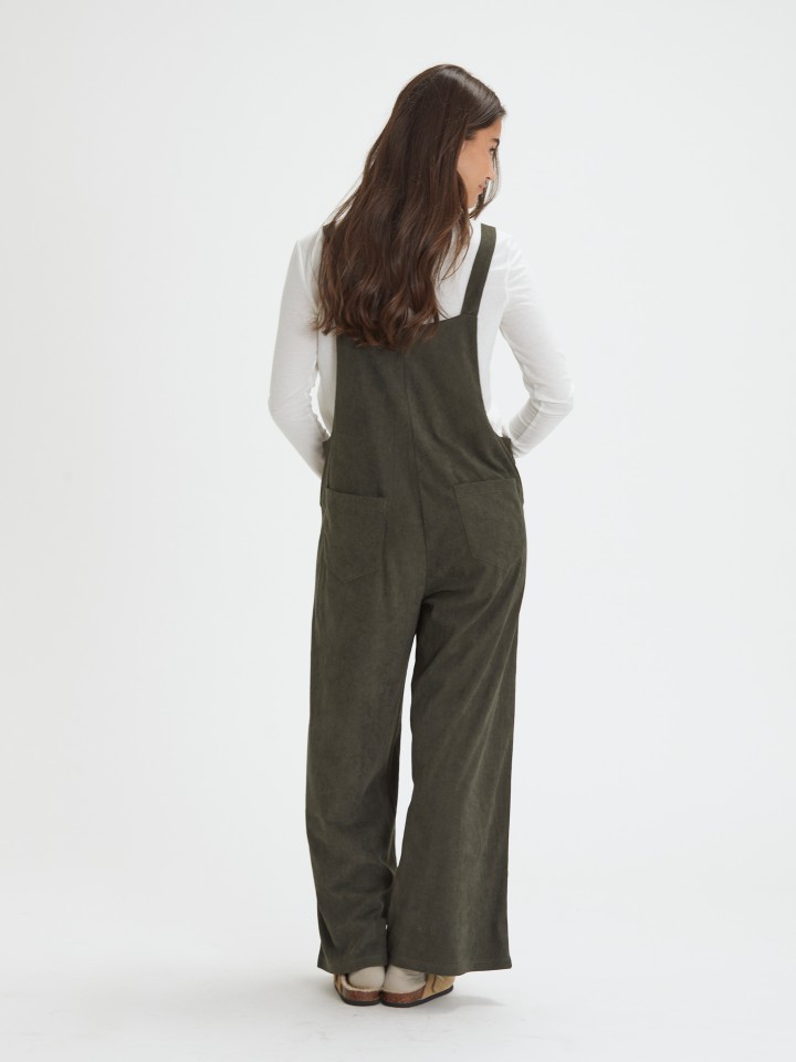 Jardineiras em Bombazine Caqui