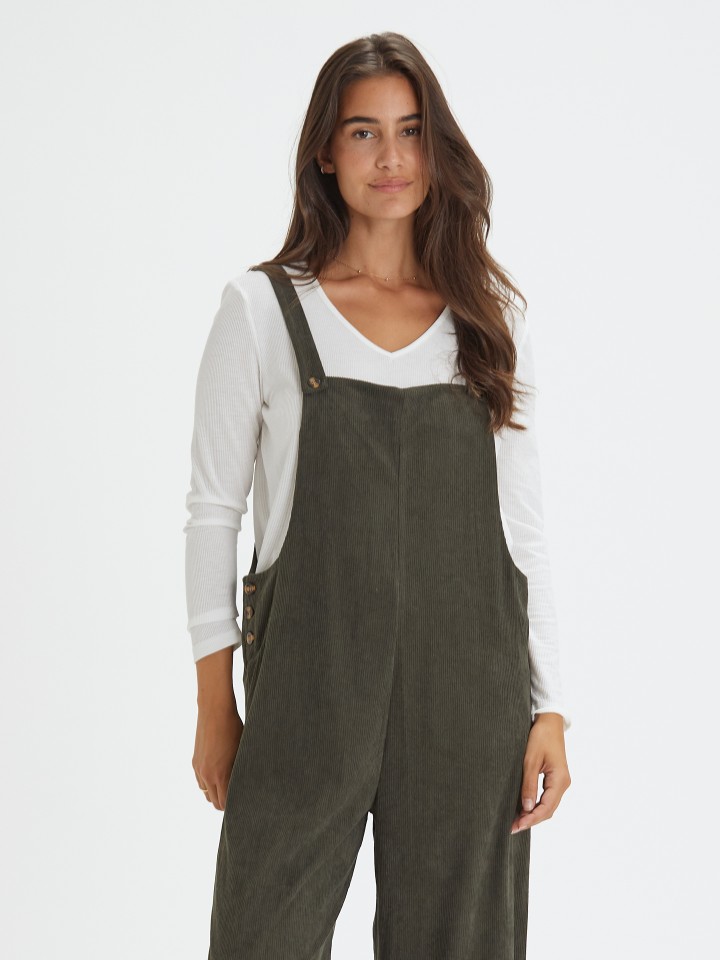 Jardineiras em Bombazine Caqui