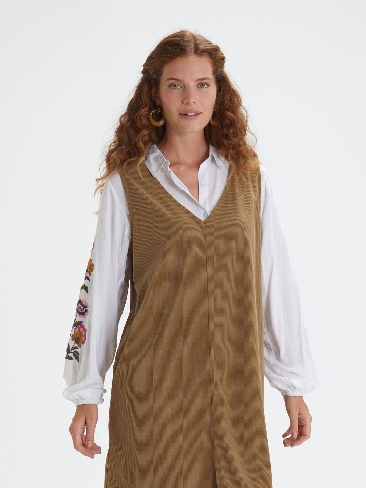 Vestido Midi em Bombazine