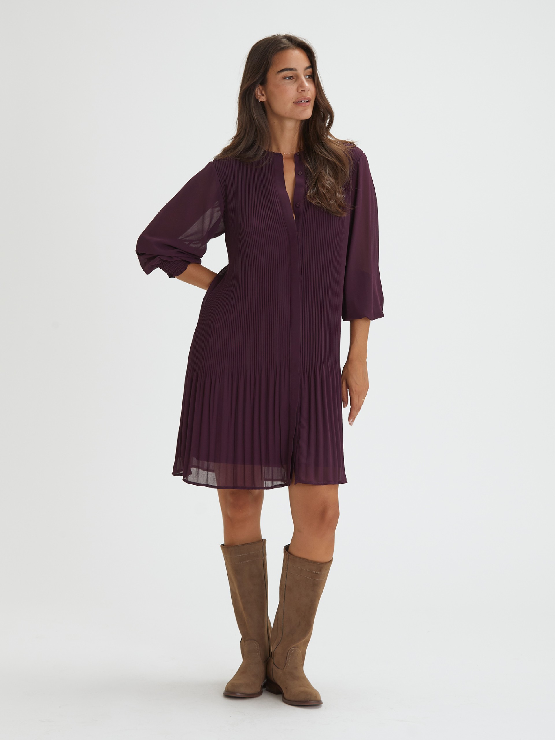 Vestido Curto Plissado