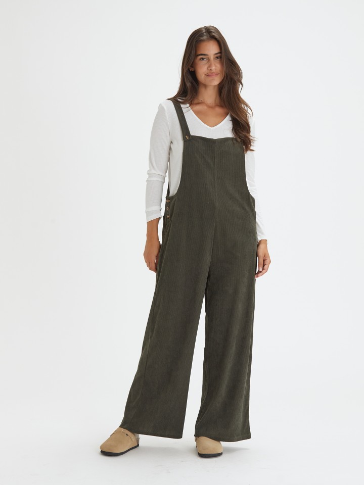 Jardineiras em Bombazine Caqui