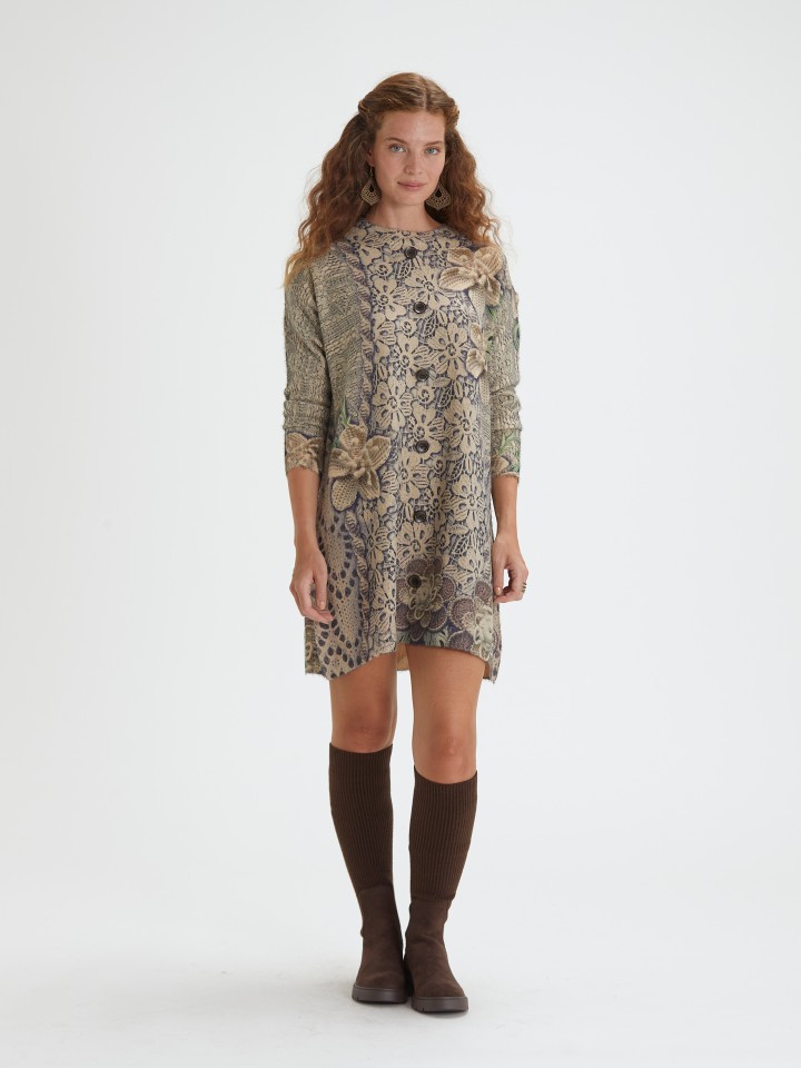 Vestido Curto em Malha Estampada