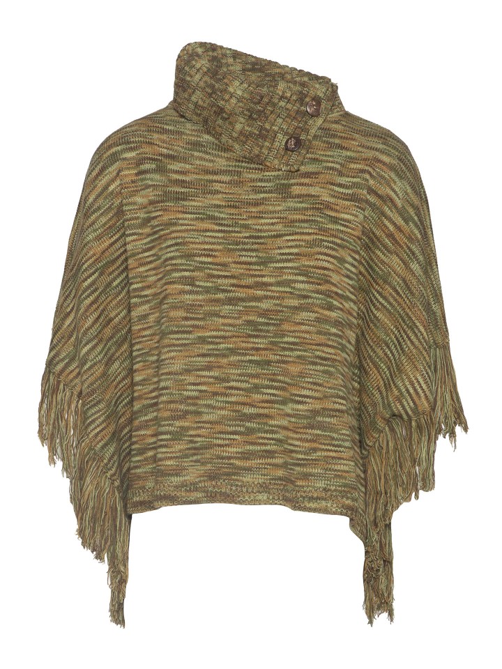 Poncho em Malha Verde