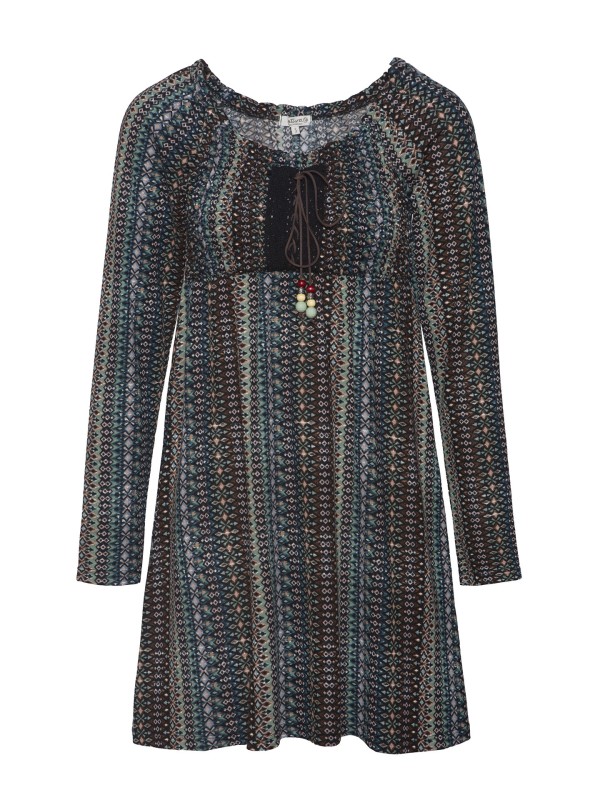 Vestido Curto Estampado com Atilhos