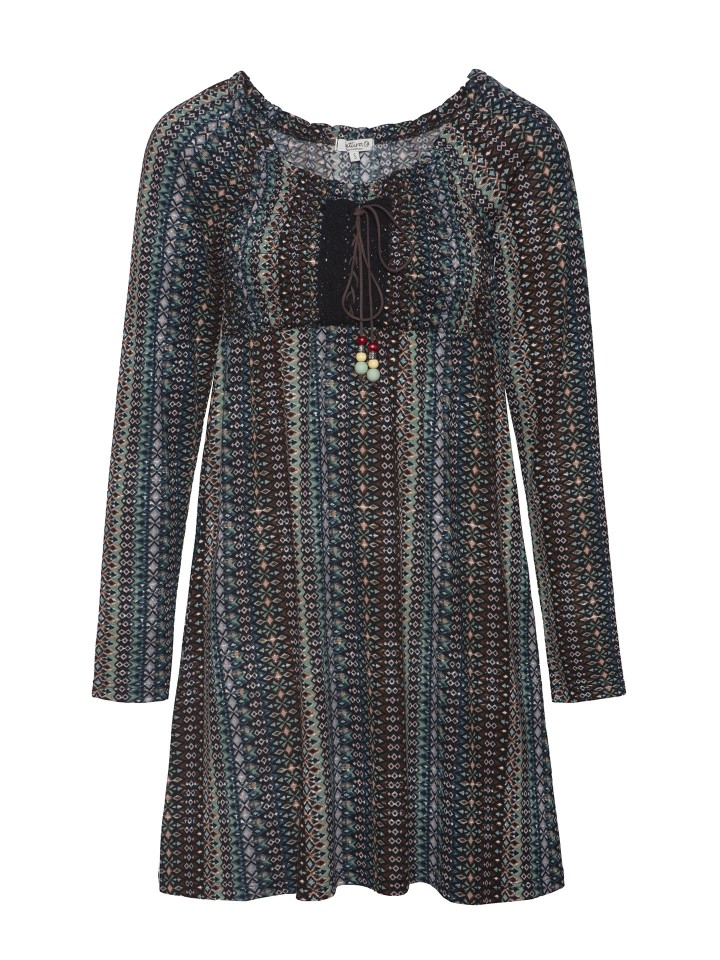 Vestido Curto Estampado com Atilhos