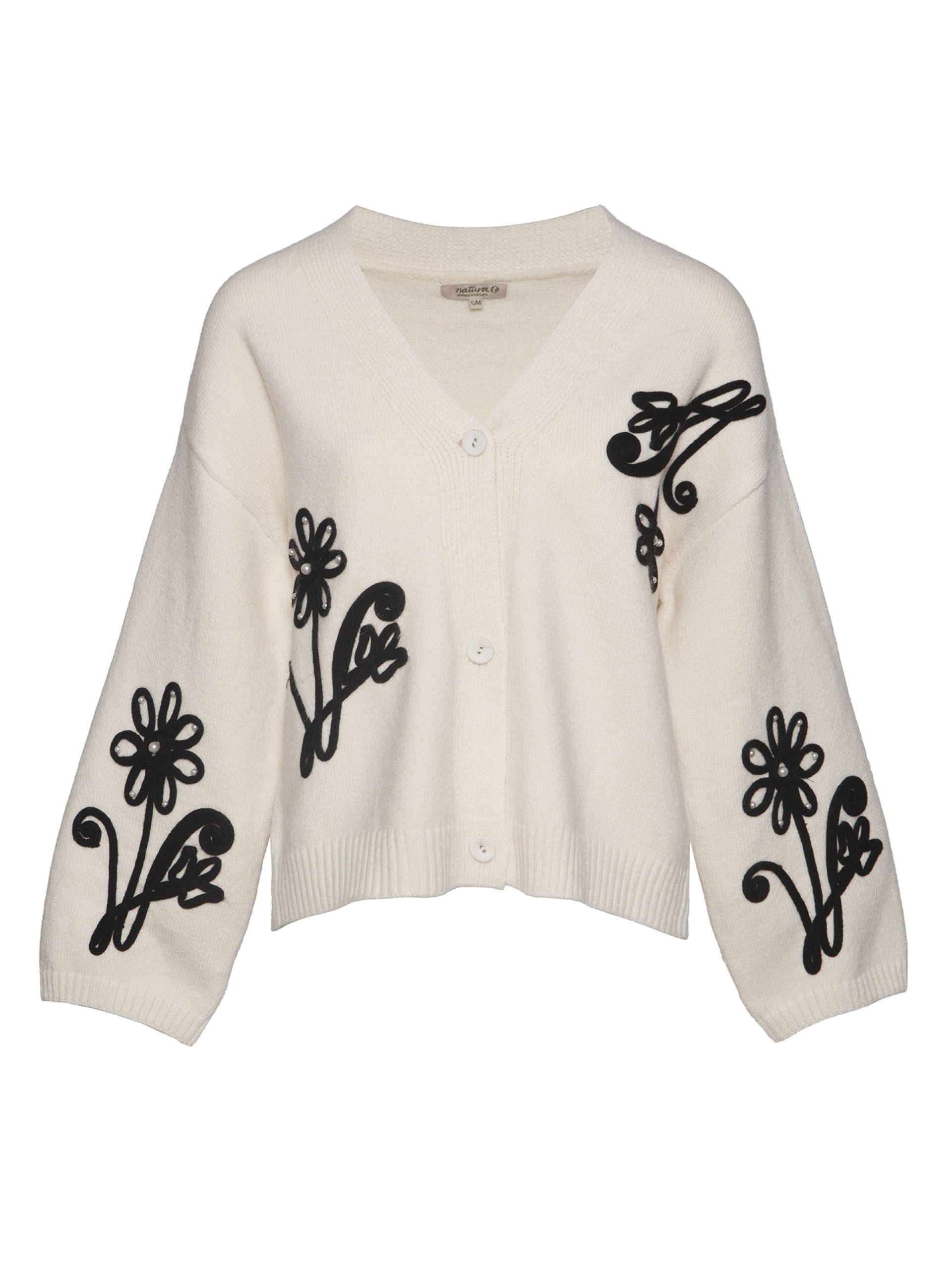 Cardigan em Malha com Bordados