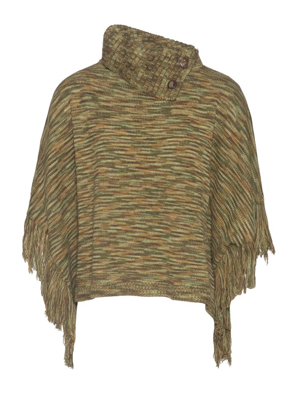 Poncho em Malha Verde