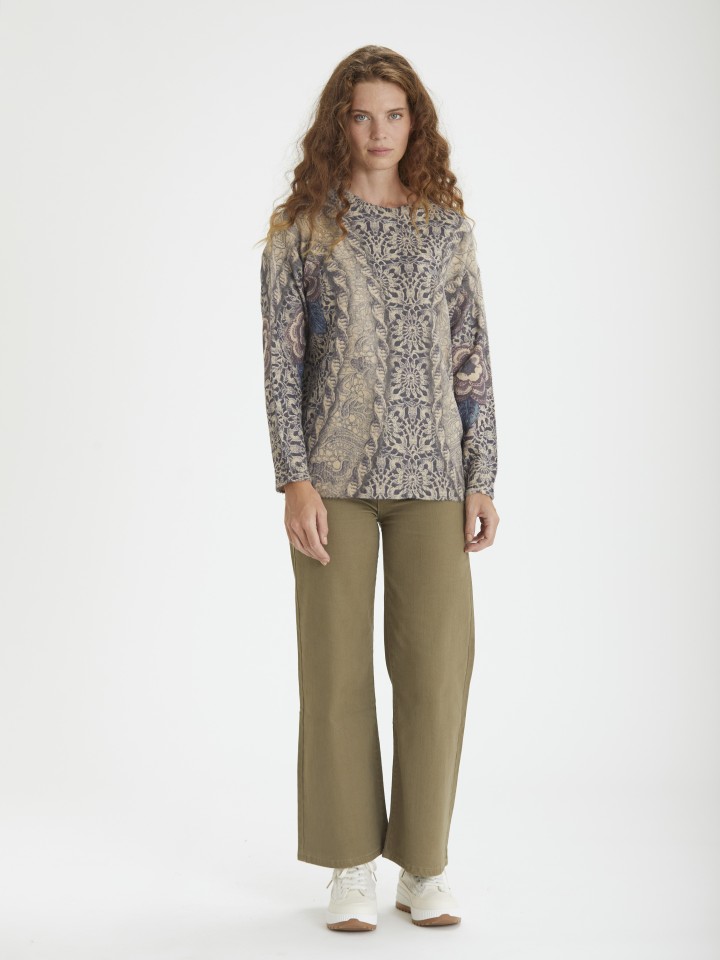 Camisola em Malha Estampada