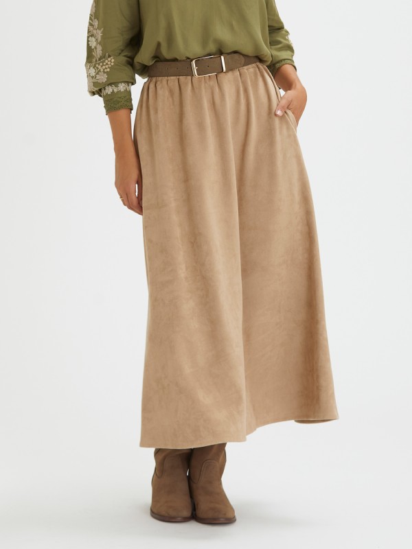 Saia Midi efeito Camurca