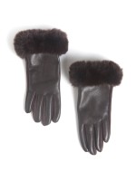 Luvas em Polipele com Punho em Efeito Pelo