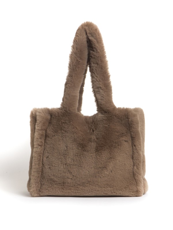 Mala em Efeito Pelo com Alcas de Ombro Mala em Efeito Pelo com Alcas de Ombro