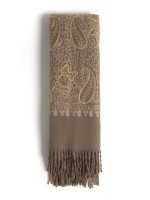 Cachecol com Bordado em Lurex Dourado