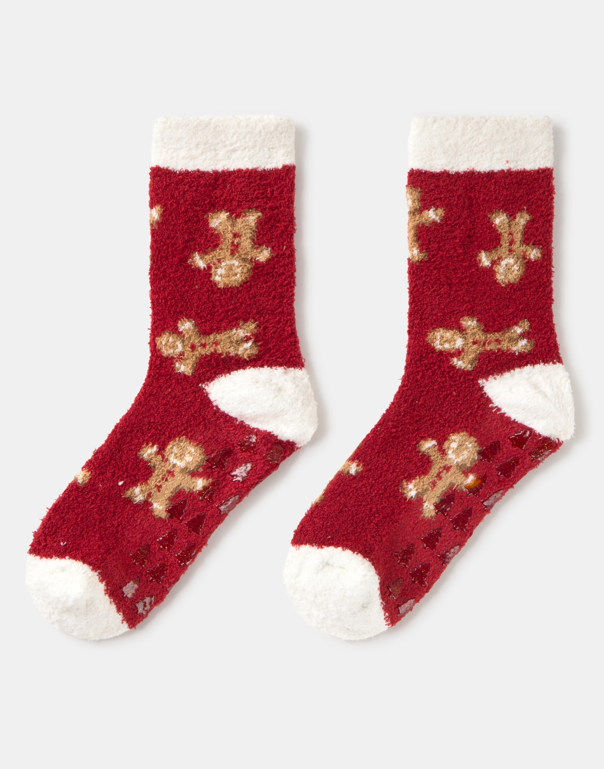 Meias de Natal com estampado de biscoitos de gengibre