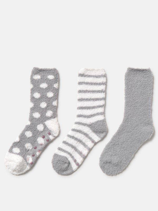 Conjunto de 3 meias estampados