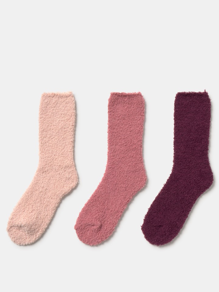 Conjunto de 3 meias Rosa