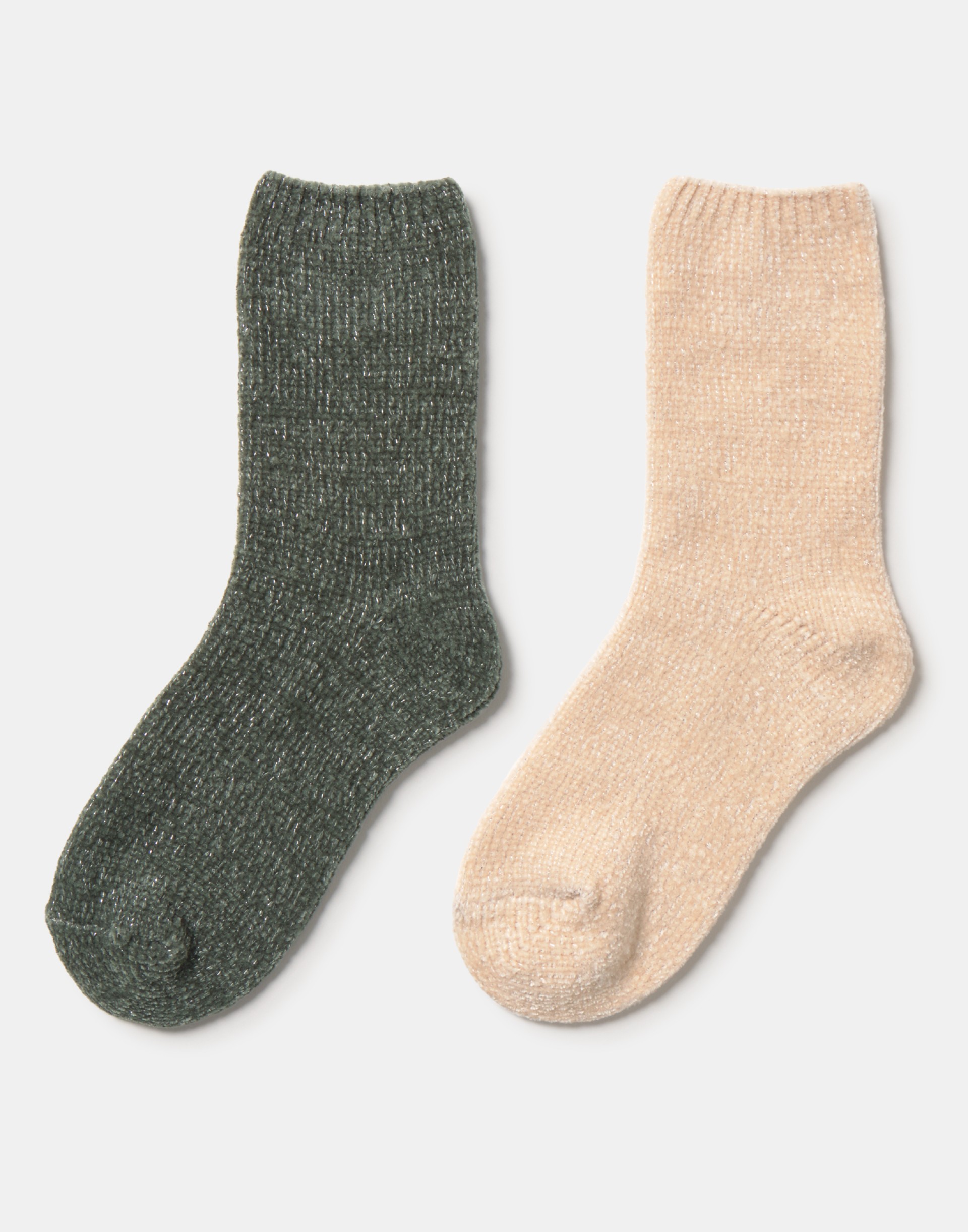 Conjunto de 2 meias de chenille com lurex