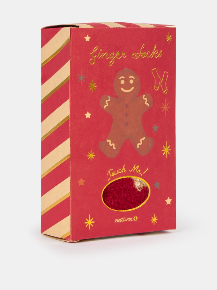 Meias de Natal com estampado de biscoitos de gengibre