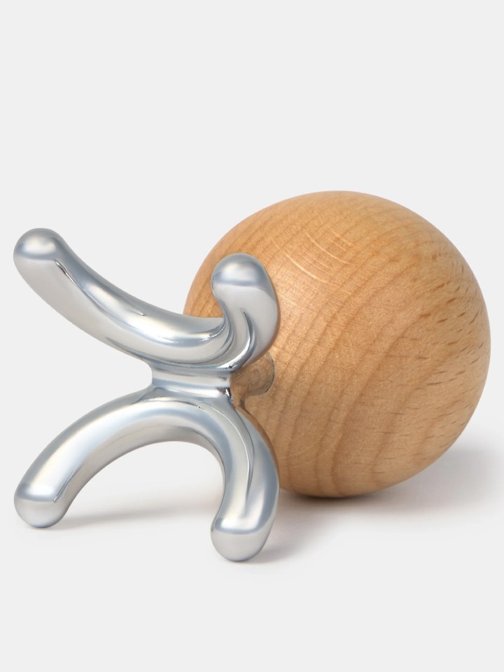 Massajador redondo em madeira/metal